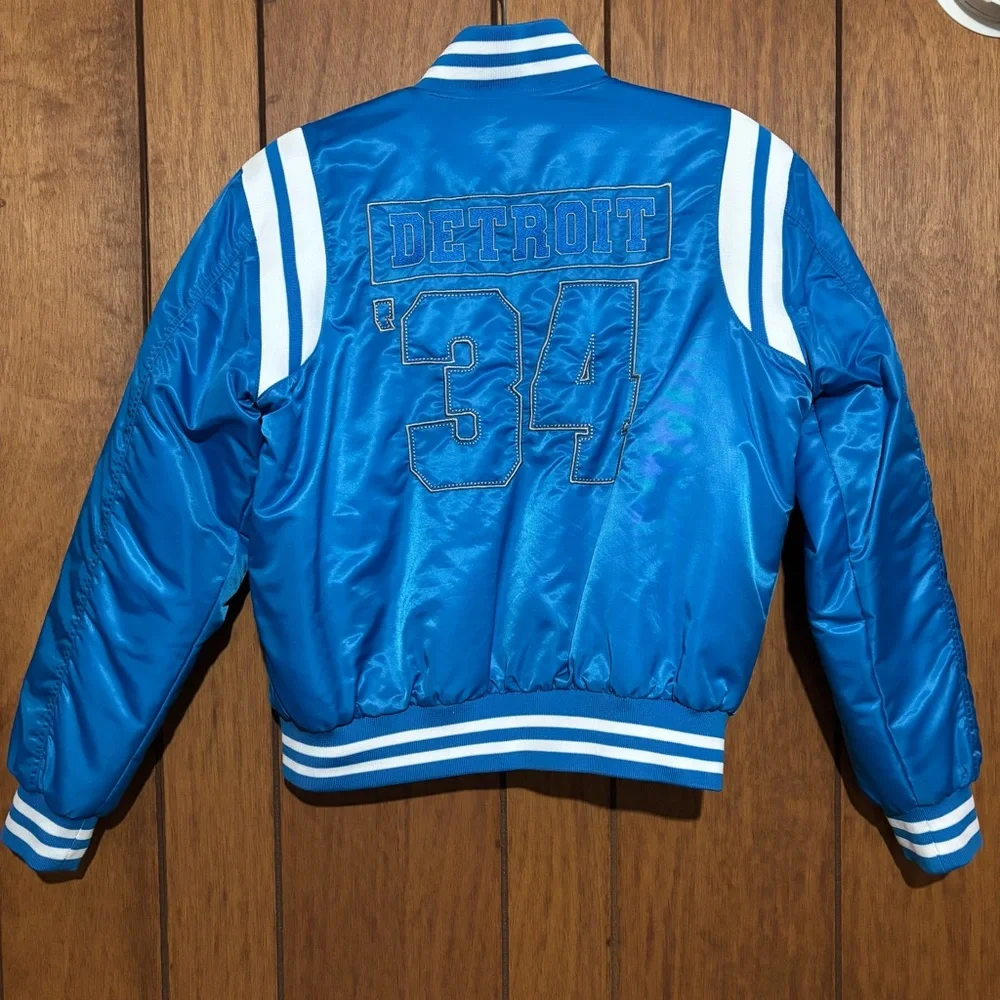 Lions Blue Satin Bomber Jacket - Picture 4 of 5